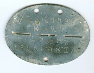 SS-VT/ Chapa de Identificación "2/ E. SS G. 19391 SS VT"
